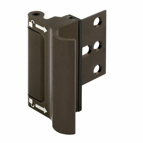 Prime-Line Door Reinforcement Lock, Solid Brass, Bronze w/ Integral Pull U 114707